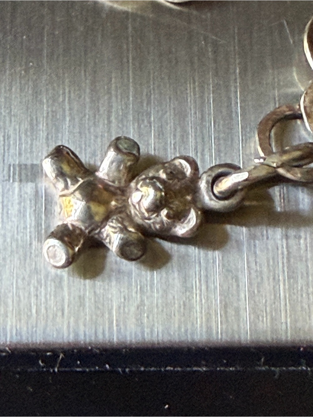 Necklace extender 925 Sterling Silver w/Teddy Bear Charm - 3 in